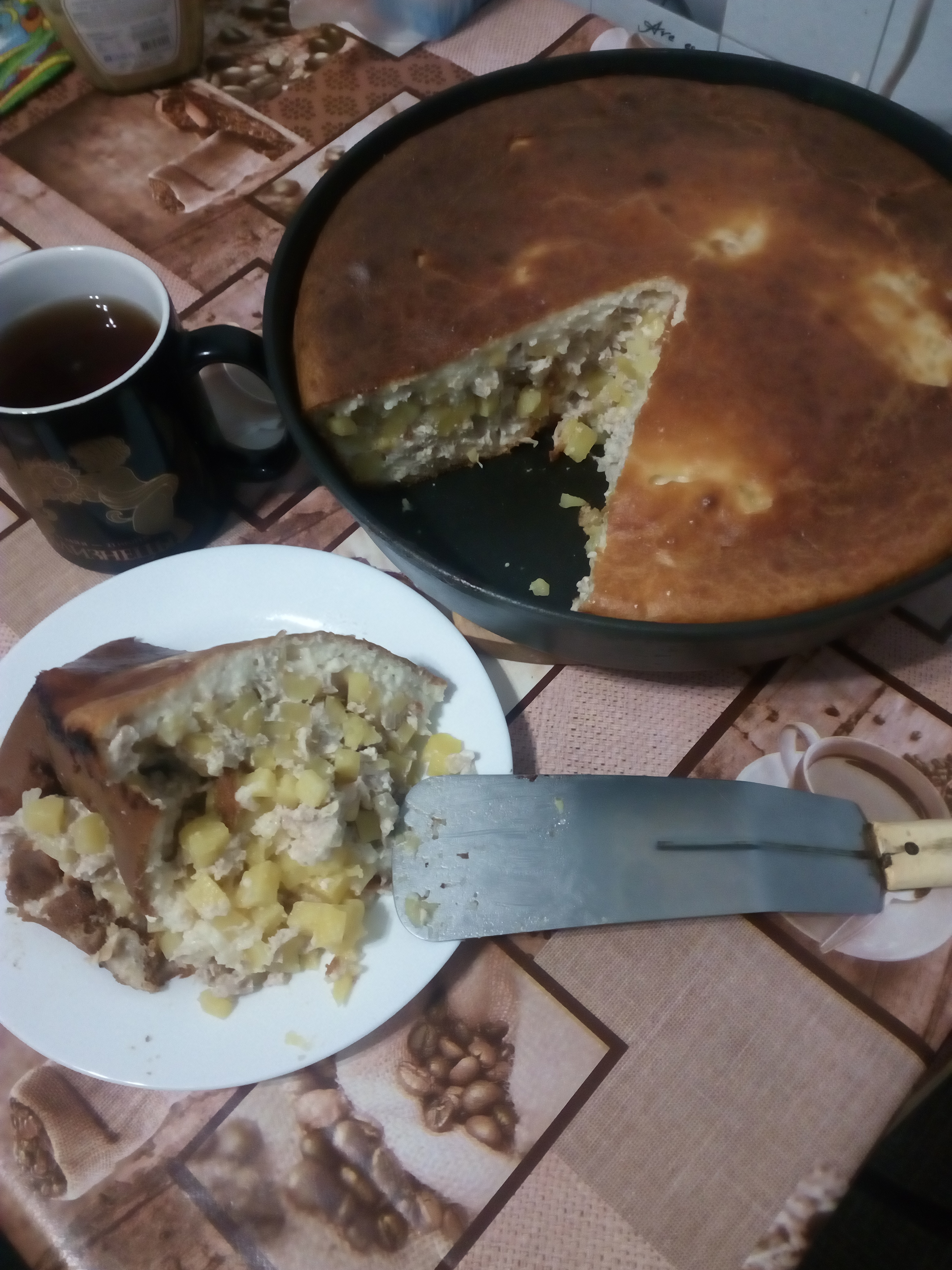 Курник с заливным тестом