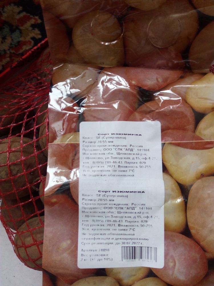 Семенной картофель Изюминка