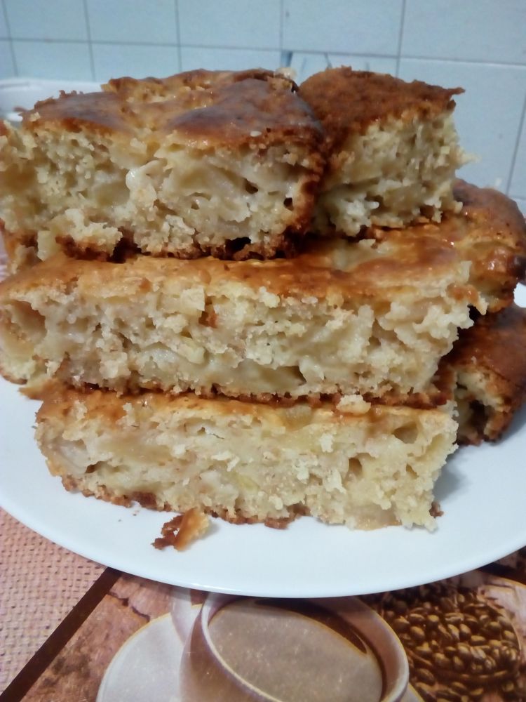 Пирог с яблоками и овсяными хлопьями